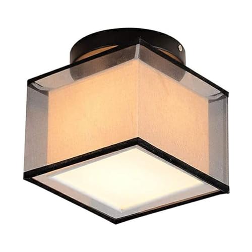 LUOYAOB Deckenlampe Chinesische Deckenleuchte im traditionellen Stil Quadratischer Stoff Lampenschirm Deckenleuchte Deckenleuchte for Gang Schlafzimmer Wohnzimmer Flur Spielzimmer Küche (Color : A) von LUOYAOB