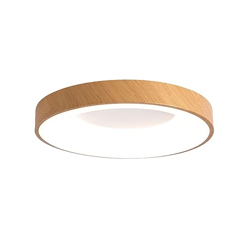 LUOYAOB Deckenlampe Japanischer Stil Holzmaserung Deckenleuchte Moderne minimalistische runde LED-Deckenleuchten for Wohnzimmer Schlafzimmer Küche Flur Waschküche (Color : Warm light, Size : 50cm) von LUOYAOB