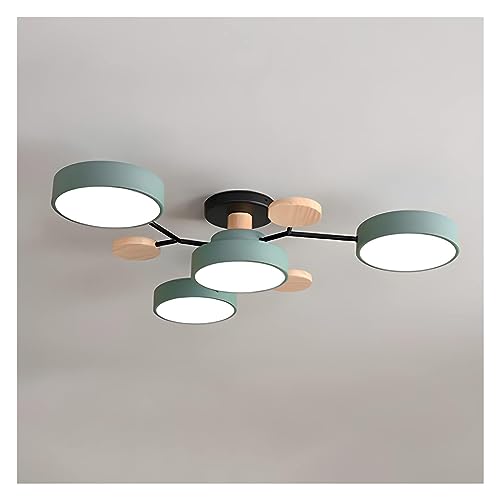 LUOYAOB Deckenlampe Kreisförmige LED-Deckenleuchte aus Acryl Nordisch moderne Holz-Deckenleuchte Semi Flush Mount Deckenleuchte Leuchten for Wohnzimmer Schlafzimmer Küche(Grey,S) von LUOYAOB