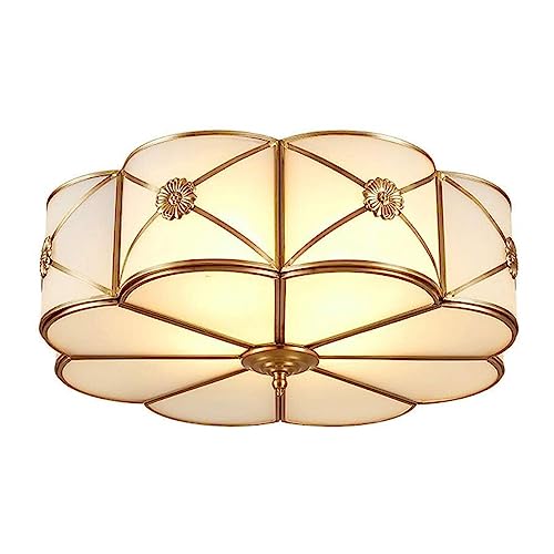 LUOYAOB Deckenleuchte Wohnzimmerlampen Antike Messing Blume Deckenleuchte Elegante Metall Glas Kreative Deckenleuchte Kreisförmige Flush Mount Deckenleuchte for Küche Flur Veranda Schlafzimmer(30cm) LUOYAOB Deckenleuchte Wohnzimmerlampen Antike Messing Blume Deckenleuchte Elegante Metall Glas Kreative Deckenleuchte Kreisförmige Flush Mount Deckenleuchte for Küche Flur Veranda Schlafzimmer(30cm) von LUOYAOB