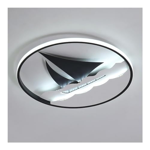 LUOYAOB Deckenleuchte Wohnzimmerlampen Kreative Aluminium-Segelboot-Deckenleuchte, Moderne Kinderzimmer-LED-Deckenleuchte, LED-Deckenleuchte mit dreifarbiger Dimmung for Wohnzimmer, Esszimmer(50cm) von LUOYAOB