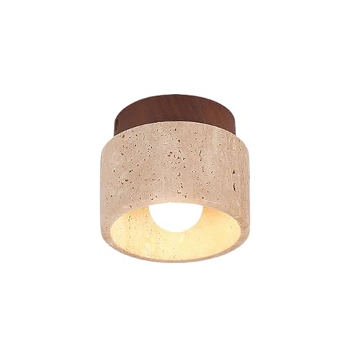 LUOYAOB Deckenleuchte Wohnzimmerlampen Rustikale Marmor-Deckenleuchte Industrielle Retro-Deckenleuchten for Bauernhaus Küche Eingang Flur Schlafzimmer Esszimmer Foyer(A,Walnut Color) von LUOYAOB