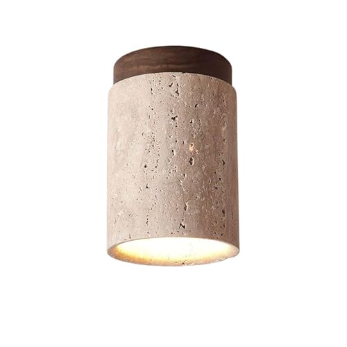 LUOYAOB Deckenleuchte Wohnzimmerlampen Rustikale Marmor-Deckenleuchte Industrielle Retro-Deckenleuchten for Bauernhaus Küche Eingang Flur Schlafzimmer Esszimmer Foyer(B,Walnut Color) von LUOYAOB