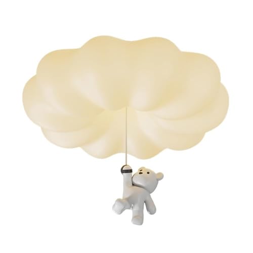 LUOYAOB Entzückende Deckenleuchte in Wolkenform mit hängendem Bären, süße, skurrile Deckenlampe, Inneneinrichtung for Kinderzimmer, Schlafzimmer, Arbeitszimmer(M) von LUOYAOB