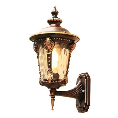 LUOYAOB Europäische Vintage-Wandleuchte for den Außenbereich, wasserdichte Außenlaterne mit gehämmertem, antike gealterte Bronze-Verandaleuchte for den Eingang zur Gartenterrasse von LUOYAOB
