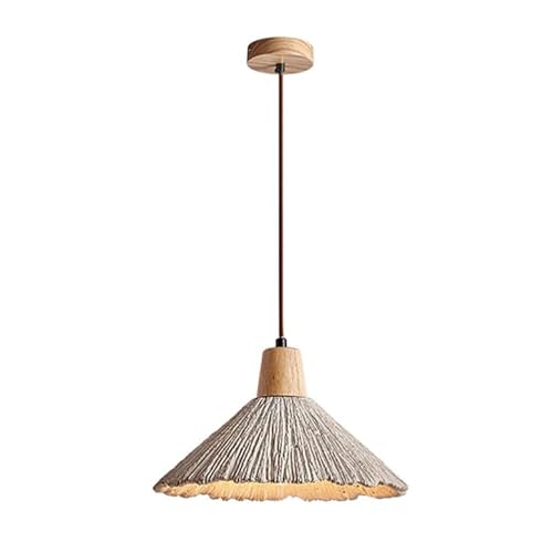 LUOYAOB Japanische Retro-Hängelampe aus Holz, Zement-Pendelleuchten, höhenverstellbar, E27-Kronleuchter for Schlafzimmer, Flur, Esszimmer von LUOYAOB