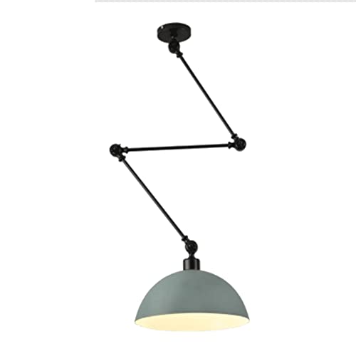 LUOYAOB Modern Pendelleuchte Aluminium-Halbkuppel-Hängelampe Industrielle verstellbare Schwenkarm-Hängelampe Deckenleuchte Kronleuchter for Kücheninsel Bar Theke Geschäft Esszimmer Wohnzimmer(Grey) von LUOYAOB