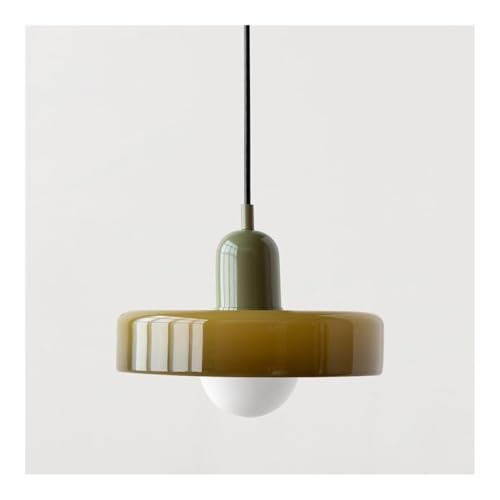 LUOYAOB Modern Pendelleuchte Farmhouse Grünes Glas Pendelleuchte Nordic Mid Century Modern Kronleuchter Vintage Esszimmer Hängelampe for Schlafzimmer Cafe Bar über Tisch Küche Insel Flur(Green+Green) von LUOYAOB