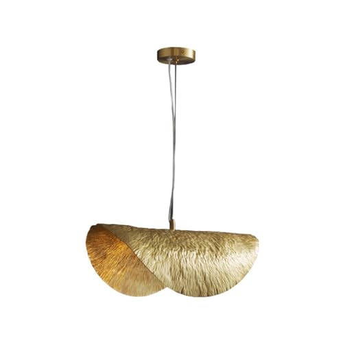 LUOYAOB Modern Pendelleuchte Kronleuchter in Form eines Lotusblatts Geometrische Pendelleuchte aus Messing Kreative Moderne Hängelampe for Esszimmer Restaurant Hotel Bauernhof Wohnzimmer von LUOYAOB