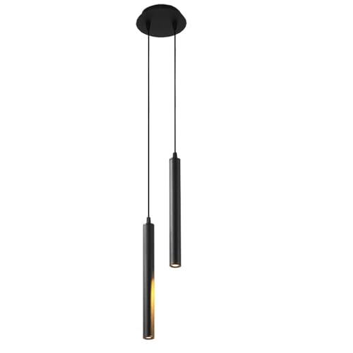 LUOYAOB Modern Pendelleuchte LED Hängelampe Kronleuchter Deckenleuchte Schlafzimmer Nachttisch Pendelleuchten 2-flammige Cluster Pendelleuchte for Wohnzimmer Esszimmer Balkon Hotelzimmer(Zwart) von LUOYAOB