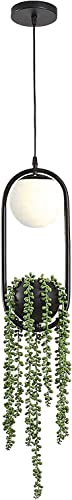 LUOYAOB Modern Pendelleuchte Moderne Pflanze Kronleuchter Simulation Pflanze Pendelleuchte LED Pflanzer Kücheninsel Hängelampe Deckenleuchte for Wohnzimmer Esszimmer Büro Schlafzimmer Dekoration von LUOYAOB