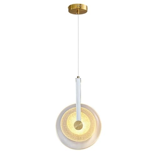 LUOYAOB Moderne, minimalistische, kreisförmige, höhenverstellbare Hängelampe mit Glasschirm, Pendelleuchte, Kronleuchter mit Eisenkörper for Schlafzimmer, Flur, Esszimmer von LUOYAOB