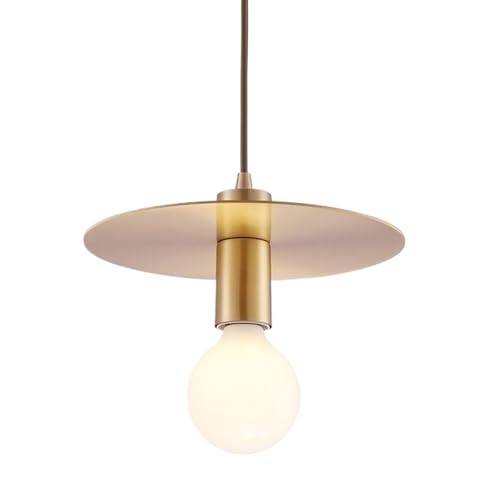 LUOYAOB Moderne, minimalistische, verstellbare Scheiben-Hängelampe, industrielle goldene Pendelleuchten, Kronleuchter mit Eisenkörper for Schlafzimmer, Flur, Esszimmer von LUOYAOB