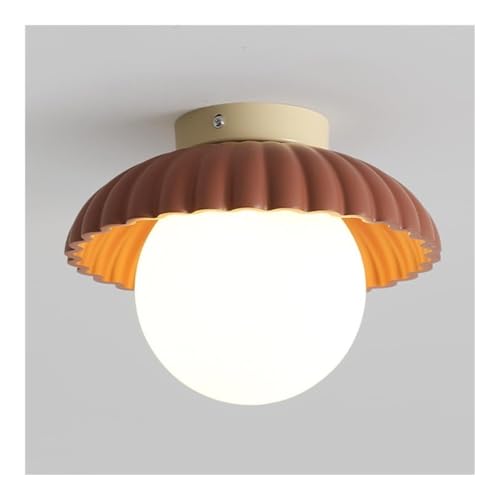 LUOYAOB Moderne Deckenleuchte mit gerüschtem Schirm, nordische Kugelglaslampe, Deckenlampe, Inneneinrichtung for Schlafzimmer, Küche, Flur, Kinderzimmer(Orange) von LUOYAOB