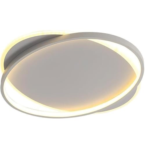 LUOYAOB Moderne Deckenleuchte mit verschlungenen Ringen, minimalistisch, geometrisch, dimmbar, Acryl-Metall, Inneneinrichtung for Wohnzimmer, Schlafzimmer, Arbeitszimmer(White,40CM) von LUOYAOB