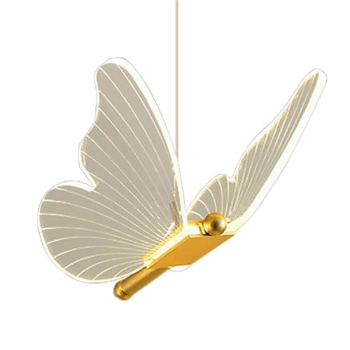 LUOYAOB Moderne LED-Schmetterlings-Hängelampen Acryl-Lampenschirm-Pendelleuchten Schmiedeeisen-Lampenkörper-Kronleuchter for Esszimmer von LUOYAOB