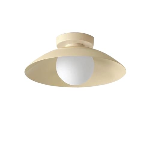 LUOYAOB Moderne Mid-Century Semi Flush Mount Deckenleuchte Minimalistisch Nordisch Globus Glockenschirm Lampe Inneneinrichtung Einrichtung for Flur Eingang Schlafzimmer(Beige) von LUOYAOB