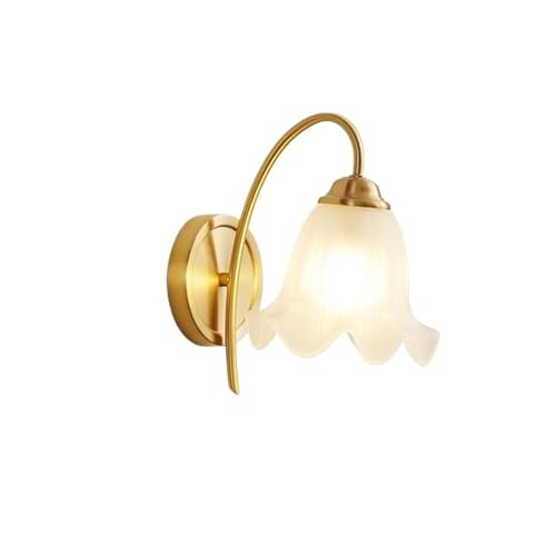 LUOYAOB Moderne Vintage-Wandleuchte aus Vollkupfer mit Milchglasschirm, Schwanenhals-Blumen-Wandleuchte for Schlafzimmer, Wohnzimmer, Flur LUOYAOB Moderne Vintage-Wandleuchte aus Vollkupfer mit Milchglasschirm, Schwanenhals-Blumen-Wandleuchte for Schlafzimmer, Wohnzimmer, Flur von LUOYAOB