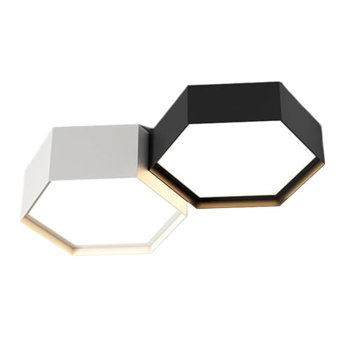 LUOYAOB Moderne geometrische Deckenleuchte mit Unterputzmontage, minimalistisches Sechseck-Design, dimmbare Deckenlampe, Inneneinrichtung for Schlafzimmer, Büro, Flur(Dark,2-lights) von LUOYAOB