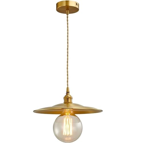 LUOYAOB Moderne industrielle goldene Hängelampen, Kupferlampenkörper, Pendelleuchten, Glaslampenschirm, Kronleuchter for Wohnzimmer, Schlafzimmer von LUOYAOB