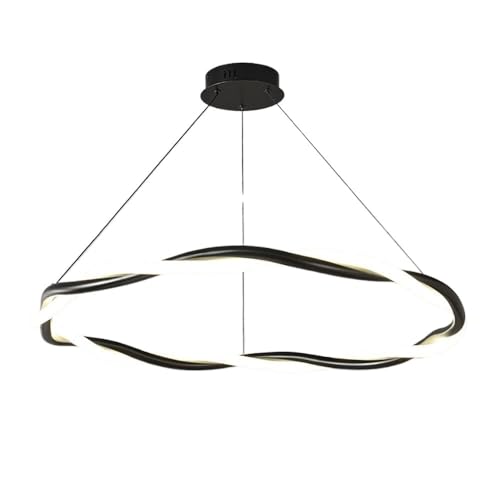 LUOYAOB Moderne minimalistische Spiralring-Hängelampe, Silikon-Pendelleuchten, höhenverstellbarer Kronleuchter mit Eisenkörper for Schlafzimmer, Flur, Esszimmer von LUOYAOB
