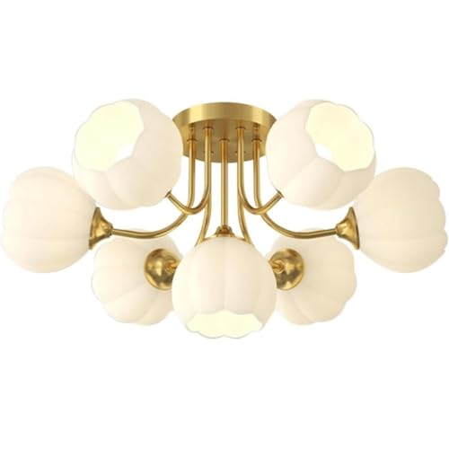LUOYAOB Moderne nordische Deckenleuchte mit goldenem Blütenblatt-Glas und Messing-Finish, Mid-Century-Blumenkugellampe, Inneneinrichtung for Wohnzimmer, Esszimmer, Schlafzimmer LUOYAOB Moderne nordische Deckenleuchte mit goldenem Blütenblatt-Glas und Messing-Finish, Mid-Century-Blumenkugellampe, Inneneinrichtung for Wohnzimmer, Esszimmer, Schlafzimmer von LUOYAOB