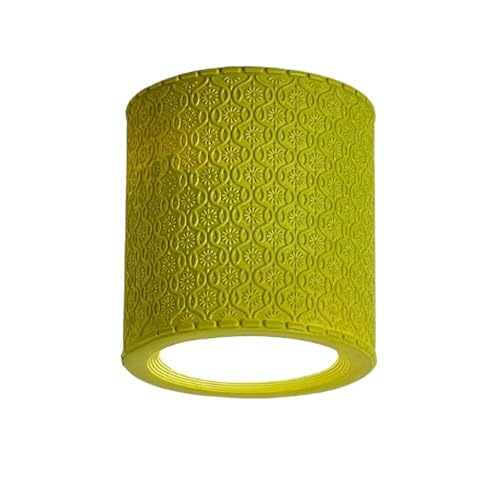 LUOYAOB Moderne nordische geprägte zylindrische Deckenleuchte, rustikale strukturierte Deckenlampe, Inneneinrichtung for Flur, Eingangsbereich, Schlafzimmer, Wohnzimmer(Light Green,S) von LUOYAOB