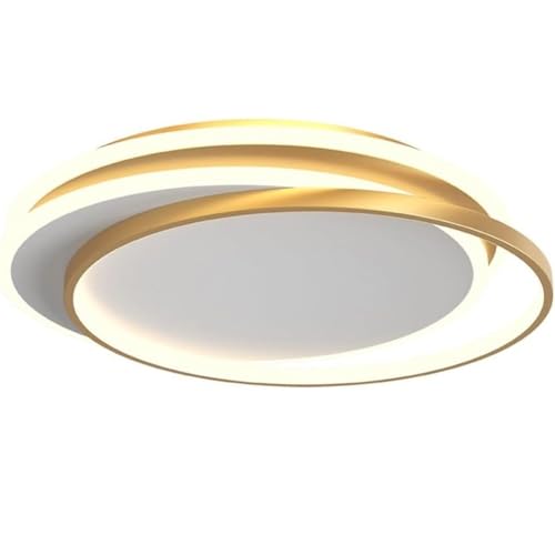 LUOYAOB Moderne und minimalistische Deckenleuchte mit goldenem Ring und Acryl-Lampenschirm, Unterputzleuchte, ultradünne LED-Deckenleuchte for das Wohnzimmer von LUOYAOB
