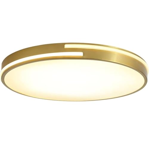 LUOYAOB Moderne und minimalistische runde, ultradünne Deckenleuchte mit linearen Akzentstreifen, Unterputzleuchte, Acryl-Lampenschirm, Deckenleuchte(30CM) von LUOYAOB