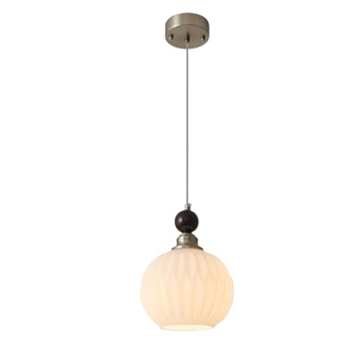 LUOYAOB Moderne verstellbare Hängelampe aus der Mitte des Jahrhunderts, Glasschirm, Pendelleuchte, Eisensockel, Holzdekoration, Kronleuchter for Schlafzimmer, Flur, Esszimmer von LUOYAOB