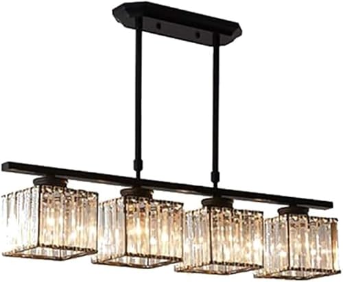 LUOYAOB Modernes Wohnzimmer Kristall Kronleuchter Led Rechteck Kristall Kronleuchter Rustikale Luxus Hängelampe Moderne Kristall-Deckenleuchte for Wohnzimmer Schlafzimmer Esszimmer(Zwart) von LUOYAOB