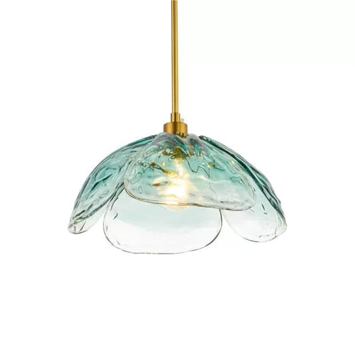 LUOYAOB Nordische moderne Hängelampen mit Blumenblütenblättern, Lampenschirm aus, Pendelleuchten mit Metallsockel, Kronleuchter for Kücheninsel und Esszimmer(Blue) von LUOYAOB