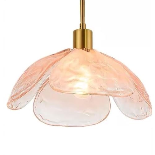 LUOYAOB Nordische moderne Hängelampen mit Blumenblütenblättern, Lampenschirm aus, Pendelleuchten mit Metallsockel, Kronleuchter for Kücheninsel und Esszimmer(Pink) von LUOYAOB