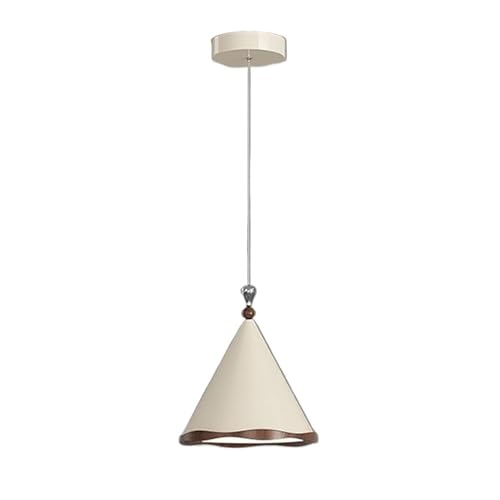 LUOYAOB Nordische moderne kegelförmige milchig-weiße Hängelampe mit Acrylschirm, Pendelleuchte, verstellbarer Kronleuchter aus Eisen for Schlafzimmer, Flur, Esszimmer von LUOYAOB