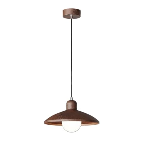 LUOYAOB Verstellbare Hängelampe im mittelalterlichen Stil, Walnussholz-Finish, PE-Schirm, Pendelleuchte, Hardware-Körper, Kronleuchter for Schlafzimmer, Flur, Esszimmer von LUOYAOB