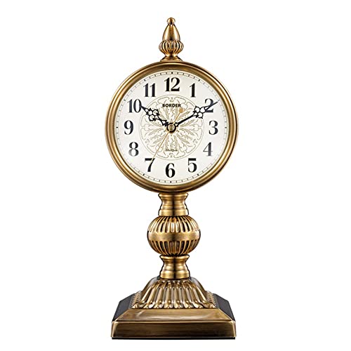 LUOYAOB Vintage Kaminuhr Manteluhr, Vintage Stille Tischuhr, Moderne Exquisite Schreibtischuhren, gebürstete und polierte Messing -Oberflächen for lebende Heimzimmer Schlafzimmerdekoration LUOYAOB Vintage Kaminuhr Manteluhr, Vintage Stille Tischuhr, Moderne Exquisite Schreibtischuhren, gebürstete und polierte Messing -Oberflächen for lebende Heimzimmer Schlafzimmerdekoration von LUOYAOB
