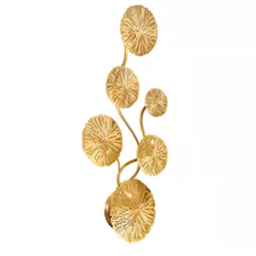 LUOYAOB Wandleuchten Gold Lotus Leaf Wandleuchte Luxuriöse moderne Wandleuchte Flush Mount Deckenleuchte for Schlafzimmer Nachttischlampe Wohnzimmer Hintergrund Dekor (Size : Length 23.6") von LUOYAOB