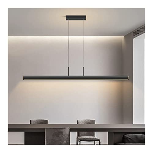 Modern Pendelleuchte LED-Linie langer Kronleuchter Kücheninsel lineare Pendelleuchte moderne minimalistische Holz-Hängelampe dimmbare LED-Leuchte for Kücheninsel Esszimmer Wohnzimmer Bar Büro ( Size : von LUOYAOB