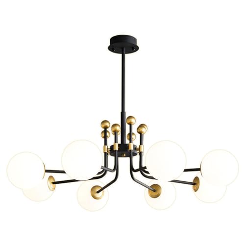 Modern Pendelleuchte Milchweißer Glaskugel-Kronleuchter Mid Century Magic Bean Pendelleuchte Höhenverstellbare Deckenleuchte for Kücheninsel Schlafzimmer Wohnzimmer Esszimmer Arbeitszimmer ( Size : 8l von LUOYAOB