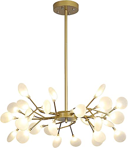 Modern Pendelleuchte Nordic Style Glühwürmchen Kronleuchter Moderne Led Ast Pendelleuchte Verstellbare Hängelampe Deckenleuchte mit Glasschirm for Wohnzimmer Restaurant Loft Bar Bauernhaus (Color : W von LUOYAOB