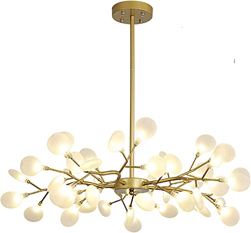 Modern Pendelleuchte Nordic Style Glühwürmchen Kronleuchter Moderne Led Ast Pendelleuchte Verstellbare Hängelampe Deckenleuchte mit Glasschirm for Wohnzimmer Restaurant Loft Bar Bauernhaus (Color : W von LUOYAOB