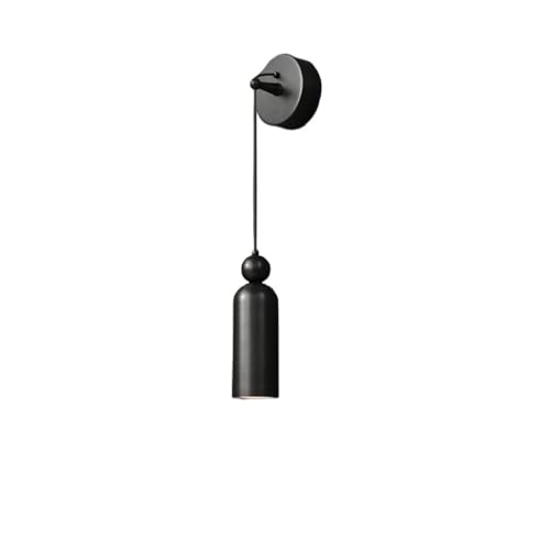 Moderne minimalistische zylindrische Wandleuchte aus Vollkupfer, französische schwarze Gangleuchte, kleine Wandleuchten for Schlafzimmer, Wohnzimmer, Flur(Zwart) von LUOYAOB