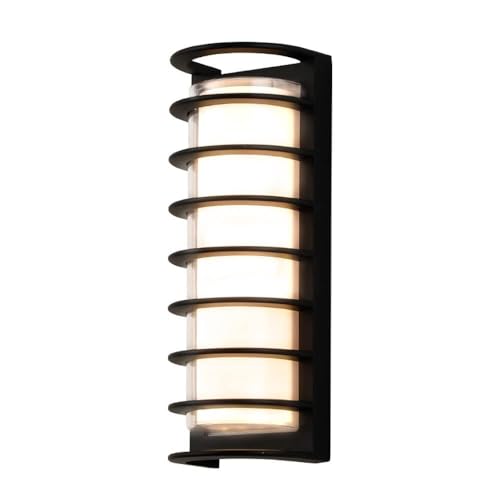 Moderne zylindrische Wandleuchte for den Außenbereich, wasserdichte Außenwandleuchte mit Acrylschirm, schwarze minimalistische Verandalampe for den Eingangsbereich, Villa, Gartenterrasse(Warm light) von LUOYAOB