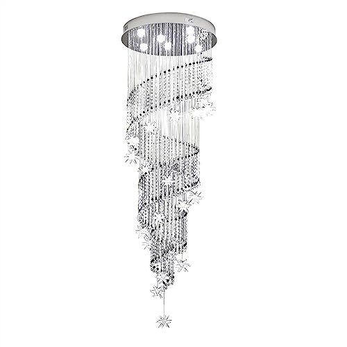 Modernes Wohnzimmer Kristall Kronleuchter Spiralförmiger Raindrop-Kronleuchter Moderne K9 Kristall Pendelleuchte Flush Mount Deckenleuchte for Wohnzimmer Hotel Treppe Foyer Eingangsbereich(40*120cm) von LUOYAOB