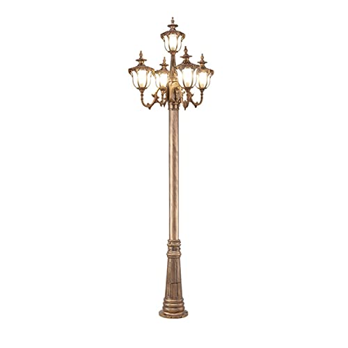 Pfostenleuchten Außenbereich IP55 Wasserdichte Glaspfostenleuchten 5-Leuchten Retro Aluminium Glas Straßenlaterne Antike Säulenleuchte for den Außenbereich Rasen Garten Innenhof Säule Post Laterne(Bro von LUOYAOB