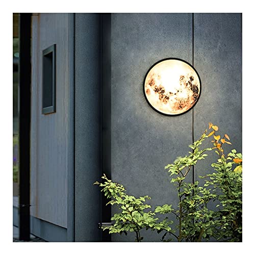 Wandlampe Außen Außenmond-LED-Wandleuchte, romantische Mond-Atmosphärenlampe, kreative moderne Mond-Veranda-Wandleuchter, Wandmontage-Leuchten for den Außenbereich, Villa, Hotel, Laterne(30*5cm) von LUOYAOB