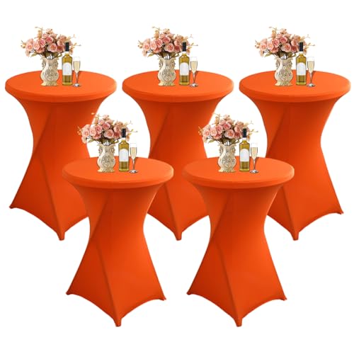 LUOZIQINX Elegante Stehtisch Hussen, 80×110cm Stretch Stehtischhusse, Waschbar Bügelfrei Hussen für Stehtische, Verstärkung im Fußbereich Tischdecke für Bistrotisch Bar,Orange,5pcs LUOZIQINX Elegante Stehtisch Hussen, 80×110cm Stretch Stehtischhusse, Waschbar Bügelfrei Hussen für Stehtische, Verstärkung im Fußbereich Tischdecke für Bistrotisch Bar,Orange,5pcs von LUOZIQINX