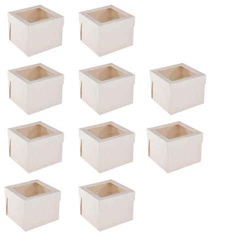 10 Stück Cupcake Boxen,Tortenschachtel mit Tortenbrett-Weiße Tortenkarton,Tortenkarton mit transparentem Fenster-Kuchen Transportbox Pappe Geeignet für Kuchen,Gebäck und Törtchen.25,4x25,4x20,3cm. 10 Stück Cupcake Boxen,Tortenschachtel mit Tortenbrett-Weiße Tortenkarton,Tortenkarton mit transparentem Fenster-Kuchen Transportbox Pappe Geeignet für Kuchen,Gebäck und Törtchen.25,4x25,4x20,3cm. von LUPATDY
