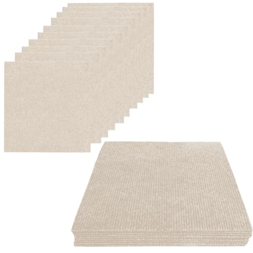 10 Stück Teppichfliesen 30x30cm Bodenbelag Selbstklebend-Nadelfilz Selbstklebendes antistatisches Band Rutschfestes Latex-Leiser quadratischer Streifenteppich für Büro und Gewerbe (khaki) von LUPATDY