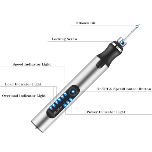 Elektrischer Mini Gravierstift-Schnurloses,Wiederaufladbares USB Gravierwerkzeug Set-Tragbare Diy Rotations Laser Graviermaschine zum Polieren,Schleifen,Schneiden,Gravieren,Nagelkunst,Schmuck,Glas von LUPATDY